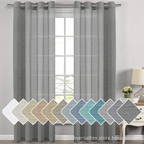 Natural Linen Curtains Rich Linen Blended Sheer Drapes